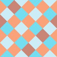 Blue Brown Large Diagonal Seamless French Checkered Pattern. Big Inclined Colorful Fabric Check Pattern Background. 45 degrees Classic Checker Pattern Design Texture. photo