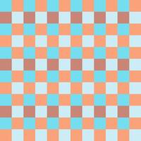 Blue Brown Seamless French Checkered Pattern. Colorful Fabric Check Pattern Background. Classic Checker Pattern Design Texture. photo
