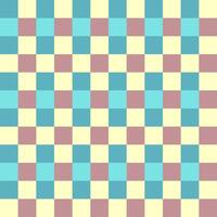 Blue Yellow Plum Teal Seamless French Checkered Pattern. Colorful Fabric Check Pattern Background. Classic Checker Pattern Design Texture. photo