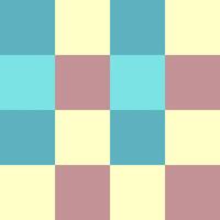 Blue Yellow Plum Teal Large Seamless French Checkered Pattern. Big Colorful Fabric Check Pattern Background. Classic Checker Pattern Design Texture. photo