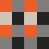 Black Gray Orange Large Seamless French Checkered Pattern. Big Colorful Fabric Check Pattern Background. Classic Checker Pattern Design Texture. photo