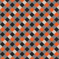 Black Gray Orange Seamless Diagonal French Checkered Pattern. Inclined Colorful Fabric Check Pattern Background. 45 degrees Classic Checker Pattern Design Texture. photo