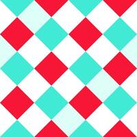 Red White Green Large Diagonal Seamless French Checkered Pattern. Big Inclined Colorful Fabric Check Pattern Background. 45 degrees Classic Checker Pattern Design Texture. photo