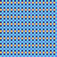 Purple Yellow Blue Lilac Seamless Small French Checkered Pattern. Little Colorful Fabric Check Pattern Background. Classic Checker Pattern Design Texture. photo