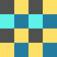 Yellow Gray Sky Blue Large Seamless French Checkered Pattern. Big Colorful Fabric Check Pattern Background. Classic Checker Pattern Design Texture. photo