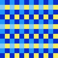 Blue Yellow Seamless French Checkered Pattern. Colorful Fabric Check Pattern Background. Classic Checker Pattern Design Texture. photo