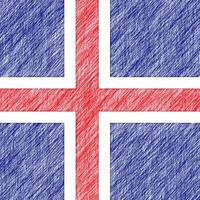 Iceland flag pencil painting picture. Icelandic emblem shaded drawing canvas. photo