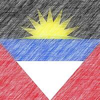 Antigua and Barbada flag pencil painting picture. Antigua and Barbada emblem shaded drawing canvas. photo