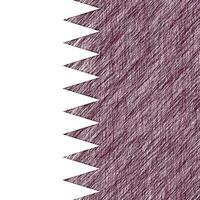 Qatar flag pencil painting picture. Qatari emblem shaded drawing canvas. photo