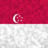 Singapore oil painting. Singaporean emblem drawing canvas. A painted picture of a country's flag. photo