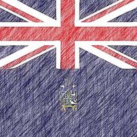 Sourth Georgia and the South Sandwich Islands flag pencil painting picture. Sourth Georgia and the South Sandwich Islands emblem shaded drawing canvas. photo