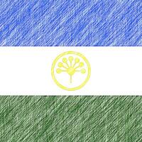 Bashkortostan flag pencil painting picture. Bashkortostan emblem shaded drawing canvas. photo