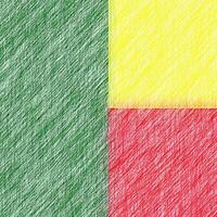 Benin flag pencil painting picture. Benin emblem shaded drawing canvas. photo