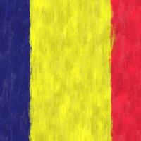 Chad oil painting. Chadic emblem drawing canvas. A painted picture of a country's flag. photo