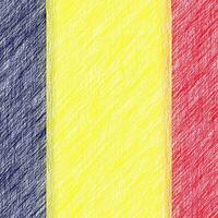 Chad flag pencil painting picture. Chadic emblem shaded drawing canvas. photo