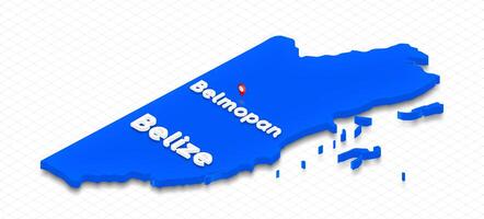Map of Belize. 3D isometric perspective illustration. photo