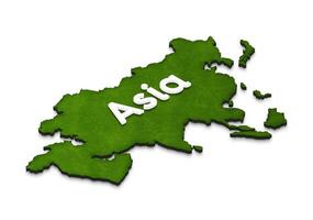 Map of Asia. 3D isometric illustration. photo