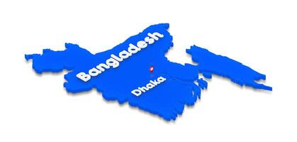 Map of Bangladesh. 3D isometric perspective illustration. photo