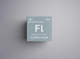Flerovium. Post-transition metals. Chemical Element of Mendeleev's Periodic Table. 3D illustration. photo