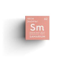 Samarium. Lanthanoids. Chemical Element of Mendeleev's Periodic Table. 3D illustration. photo