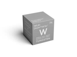 Tungsten. Transition metals. Chemical Element of Mendeleev's Periodic Table. 3D illustration. photo