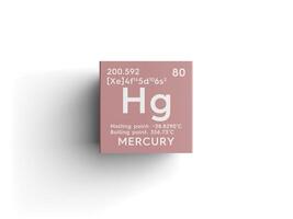 Mercury. Transition metals. Chemical Element of Mendeleev's Periodic Table. 3D illustration. photo