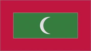 Maldives embroidery flag. Maldivian emblem stitched fabric. Embroidered coat of arms. Country symbol textile background. photo