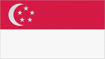 Singapore embroidery flag. Singaporean emblem stitched fabric. Embroidered coat of arms. Country symbol textile background. photo