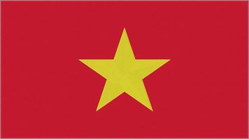 Vietnam embroidery flag. Vietnamese emblem stitched fabric. Embroidered coat of arms. Country symbol textile background. photo