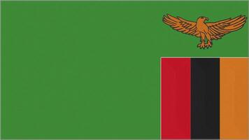 Zambia embroidery flag. Zambian emblem stitched fabric. Embroidered coat of arms. Country symbol textile background. photo