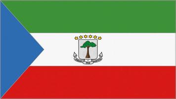Equatorial Guinea embroidery flag. Emblem stitched fabric. Embroidered coat of arms. Country symbol textile background. photo