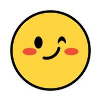 Flat emoticon reaction illustration on white background vector