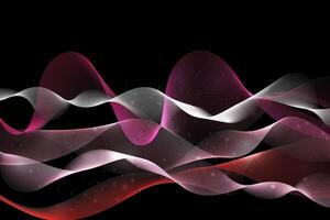 Flow Abstract wave motion curve lines. Beautiful shape on a dark background vector
