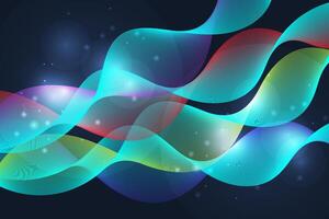 Dynamic vibrant abstract glow fluid on dark background vector