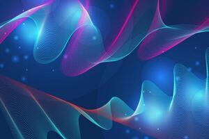 Flow wave dynamic sound motion curve lines. A beautiful wave-shaped on a dark background vector