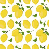 sin costura modelo con amarillo limones mano dibujado Fruta repetido antecedentes vector