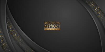 Abstract background with glitter and golden lines glowing dots golden combinations. vector