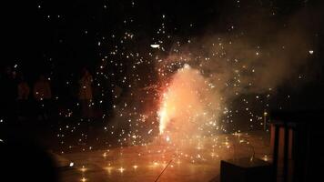 The beautiful fireworks show at night for the New Year celebration in China photo