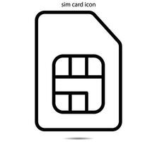 Sim card icon, illustrator on background vector