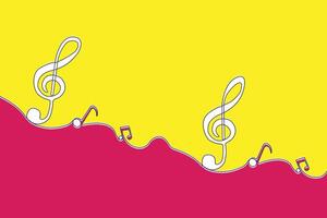 Modern music note theme line background. Music melody theme template design template. vector