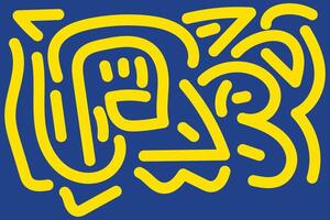 Doodle Abstract Background Landscape with Yellow and Blue colors for your graphic resource vector