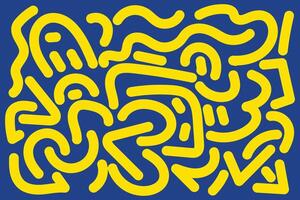 Doodle Abstract Background Landscape with Yellow and Blue colors for your graphic resource vector