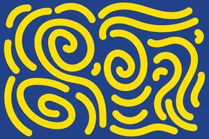 Doodle Abstract Background Landscape with Yellow and Blue colors for your graphic resource vector