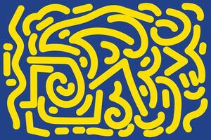 Doodle Abstract Background Landscape with Yellow and Blue colors for your graphic resource vector