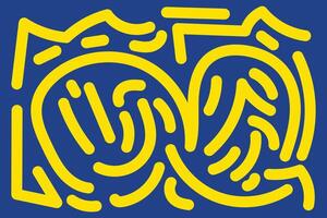 Doodle Abstract Background Landscape with Yellow and Blue colors for your graphic resource vector