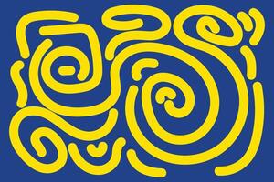 Doodle Abstract Background Landscape with Yellow and Blue colors for your graphic resource vector