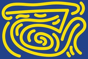 Doodle Abstract Background Landscape with Yellow and Blue colors for your graphic resource vector