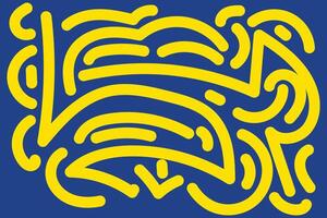 Doodle Abstract Background Landscape with Yellow and Blue colors for your graphic resource vector
