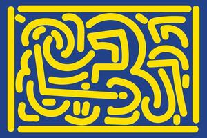 Doodle Abstract Background Landscape with Yellow and Blue colors for your graphic resource vector