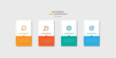 Business infographics timeline design template with 4 step and option information. Premium with editable sign or symbol. Eps10 vector